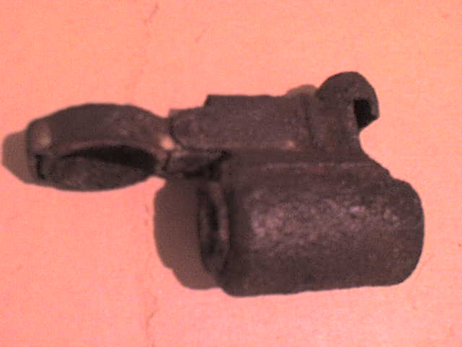 Ground dug of the rare hinged metal muzzle cap 1