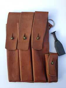 A Norwegian MP40 left pouch (front) including Norwegain magazin loader