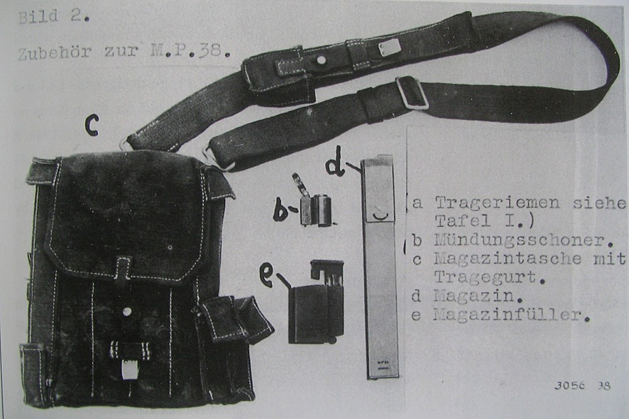 Picture from the D147 manual from 1938 displaying the MP38 accessoiries