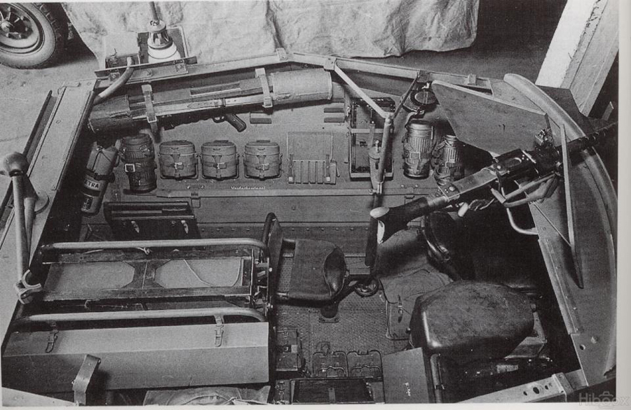 Picture of a pouch in the interiour of a armoured vehicle