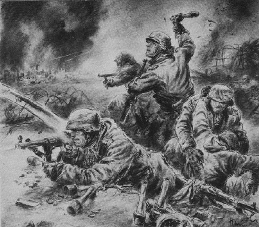 Heroic Stalingrad drawing of soldiers