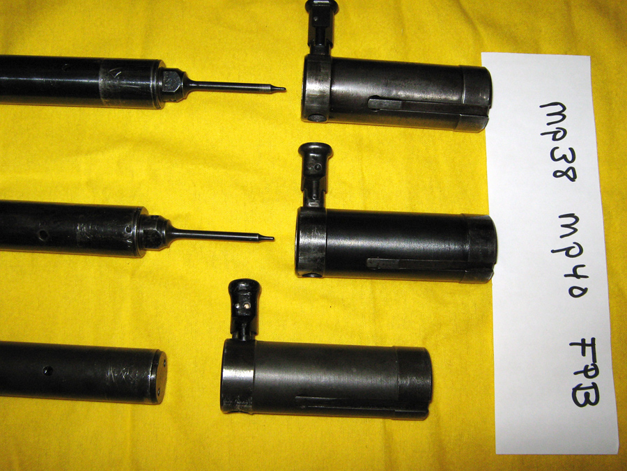 Bolts; MP38 (top), MP40 (middle), FPB (Post war Portuguese)