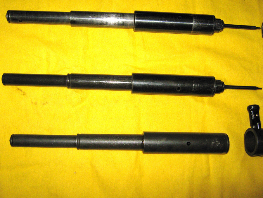 Telescope springs: MP38 (top), MP40 (middle), FPB (Post war Portuguese)