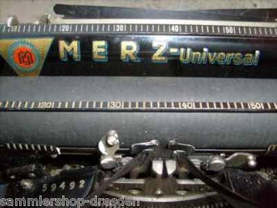 Merz werke Logo on typewriter