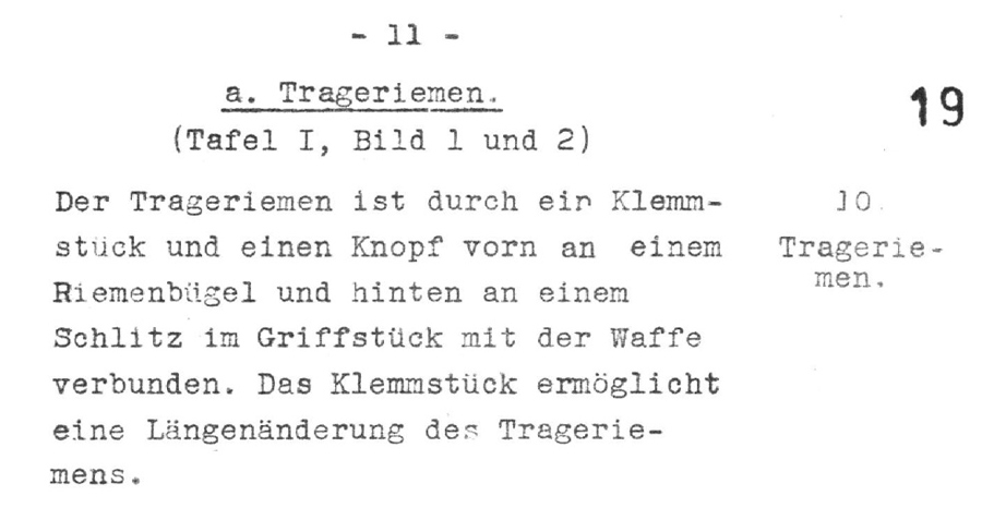 Description from first MP38 manual “Beschreibung der Maschinenpistole 38 (M.P.38)”