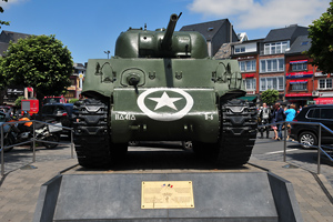 Sherman Tank on the main square in Bastogne