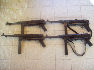 3 versions of the MP40 and 1 MP38